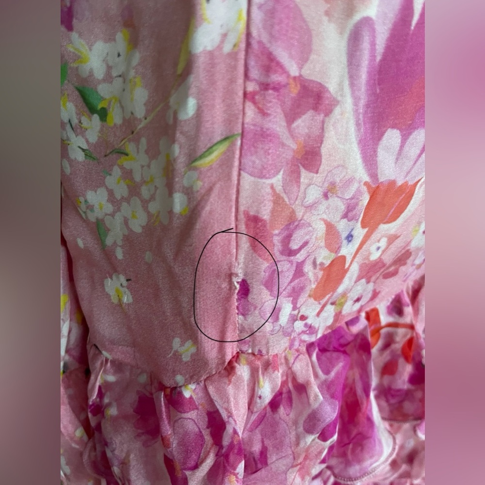 Salvatore Piccione SS20 Floral 100% Silk Maxi Dress in Pink Size 42 - Picture 8 of 10